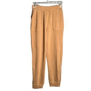 Zara Brown Knit Elastic Waist Joggers Size Medium